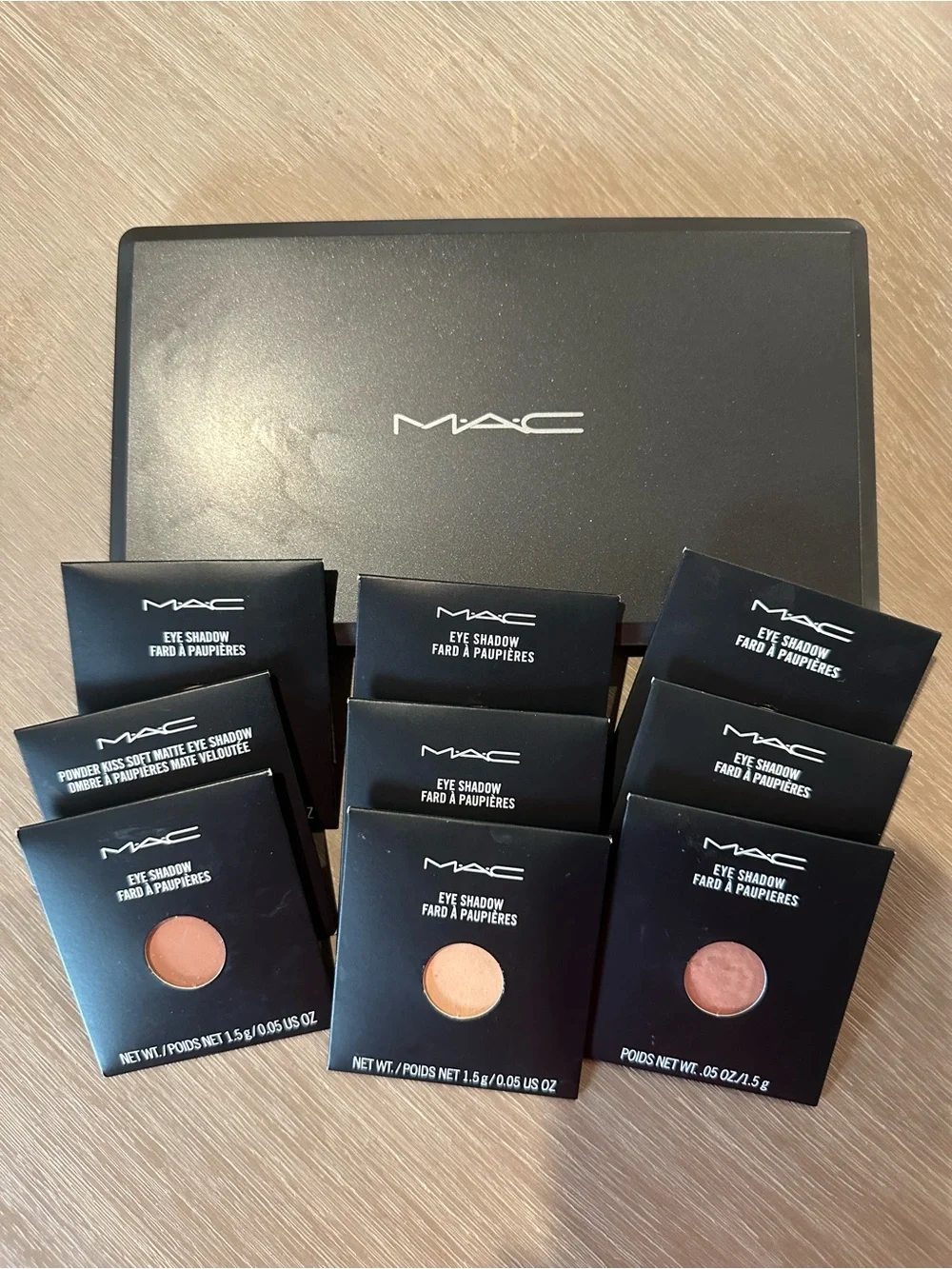 MAC Eyeshadow Lot Soft Brown Ricepaper Omega Brule + Pro Pallet 9 New